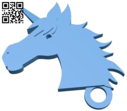 Unicorn keychain B009557 file stl free download 3D Model for CNC and 3d printer