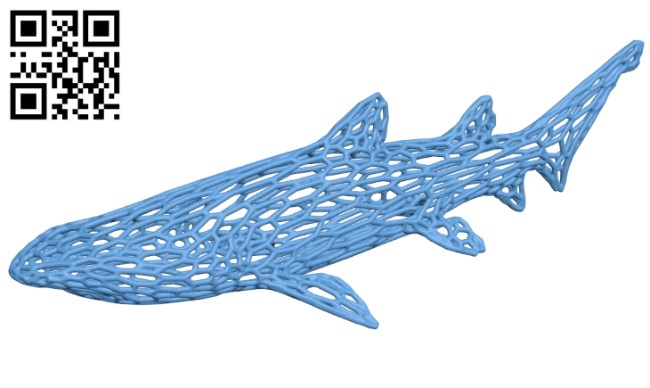Voronoi shark B009570 file stl free download 3D Model for CNC and 3d printer