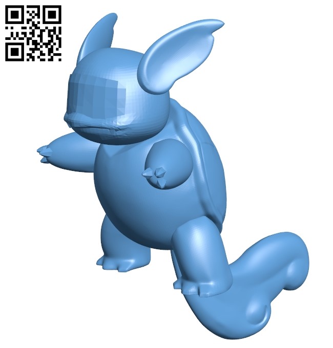 Wartortle - pokemon B009571 file stl free download 3D Model for CNC and 3d printer