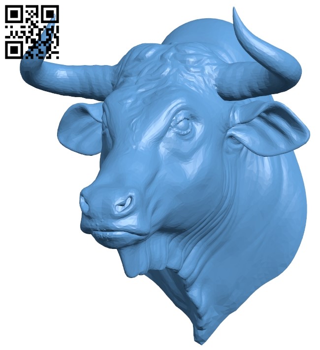 Wild bull - head B009545 file stl free download 3D Model for CNC and 3d printer