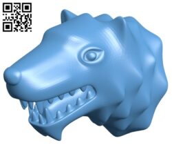 Wolf head B009547 file stl free download 3D Model for CNC and 3d printer