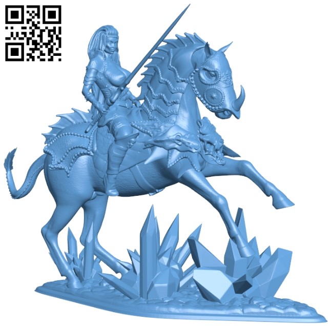 Woman with horsewar B009575 file stl free download 3D Model for CNC and 3d printer
