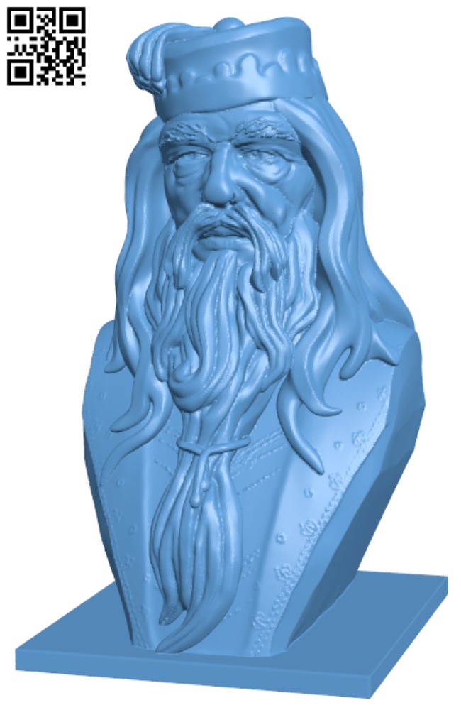 Albus Dumbledore Bust H000165 file stl free download 3D Model for CNC and 3d printer