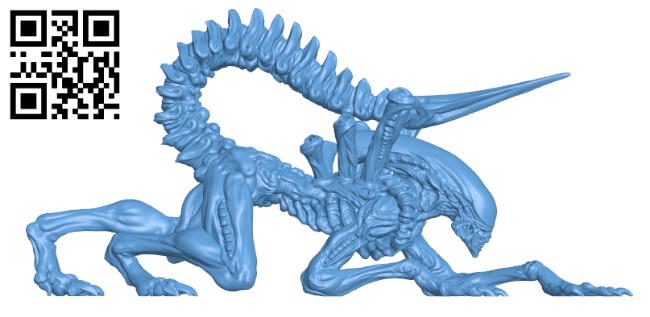Alien - Xenomorph H000102 file stl free download 3D Model for CNC and 3d printer