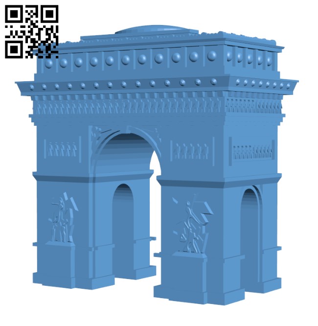 Arc de Triomphe - France H000427 file stl free download 3D Model for CNC and 3d printer