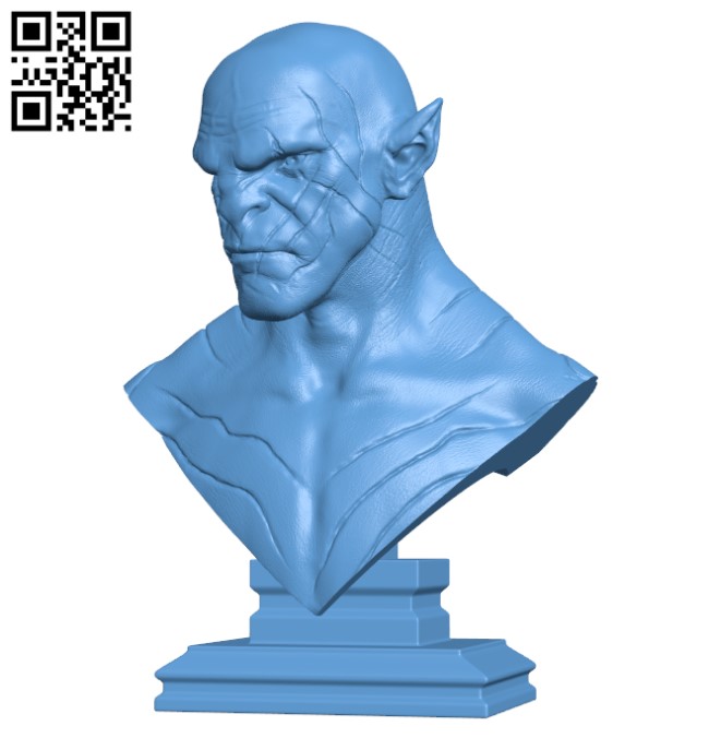 Azog the Defiler Bust H000254 file stl free download 3D Model for CNC and 3d printer