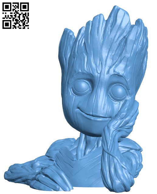 Baby Groot flower pot H000103 file stl free download 3D Model for CNC and 3d printer