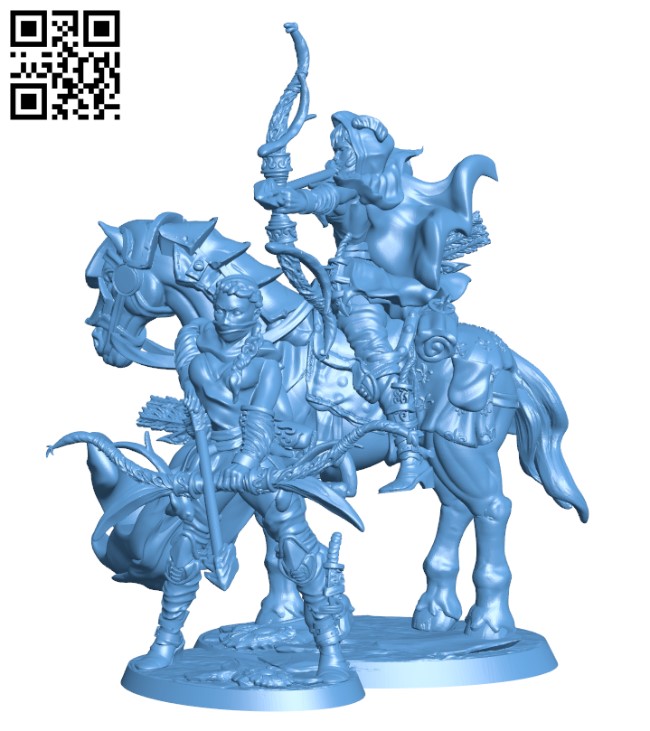 Bandit Archer on Horseback H000428 file stl free download 3D Model for CNC and 3d printer
