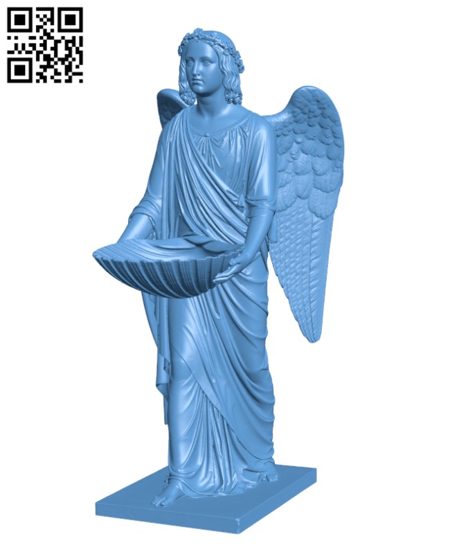 Baptismal Angel - Women H000385 file stl free download 3D Model for CNC and 3d printer