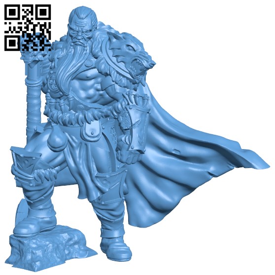 Barbarian Chieftain H000133 file stl free download 3D Model for CNC and 3d printer