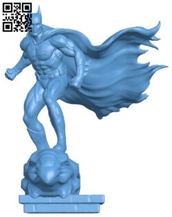 Batman on a roof – Superhero H000170 file stl free download 3D Model for CNC and 3d printer