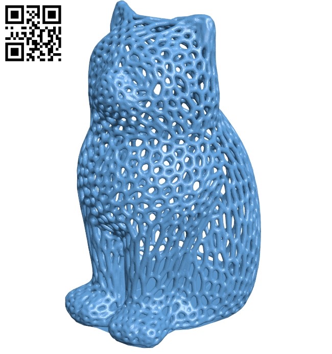 Cat voronoi B009626 file stl free download 3D Model for CNC and 3d printer
