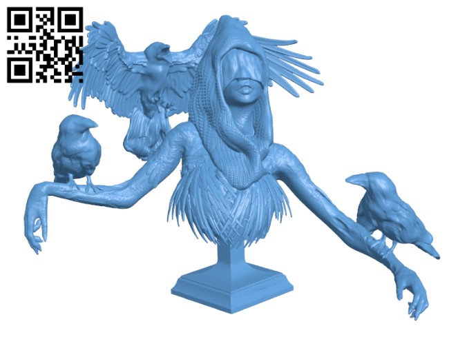 Crowmoder Bust H000195 file stl free download 3D Model for CNC and 3d printer
