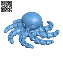 Cute Mini Octopus H000361 file stl free download 3D Model for CNC and 3d printer