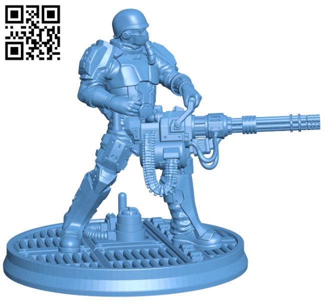 Dieselpunk Heavy Weapons Trooper H000304 file stl free download 3D Model for CNC and 3d printer