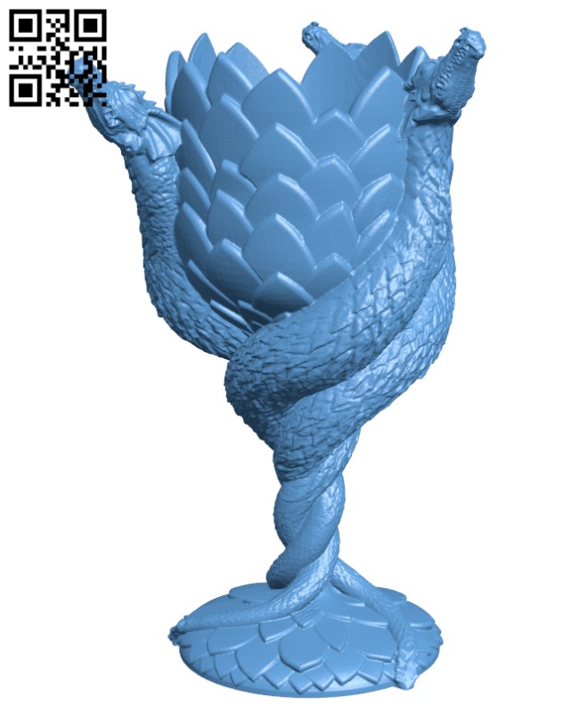 Dragon Wine Glass - House of Targaryen H000363 file stl free download 3D Model for CNC and 3d printer