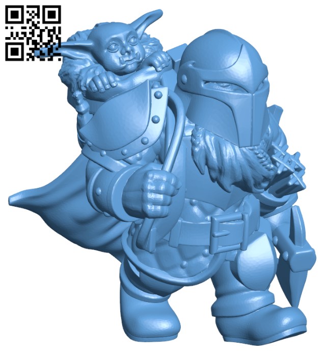 Dwarf Bounty Hunter H000476 file stl free download 3D Model for CNC and 3d printer