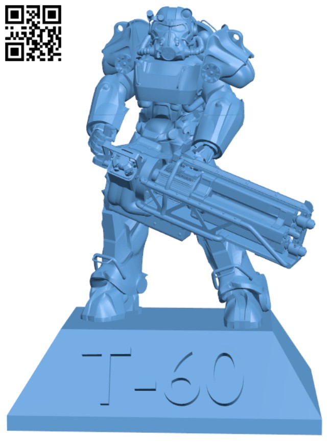 Fallout T-60 Power armor H000200 file stl free download 3D Model for CNC and 3d printer