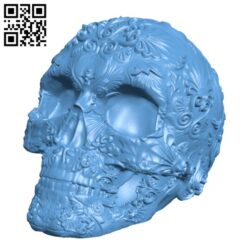 Fancy Skull H000334 file stl free download 3D Model for CNC and 3d printer