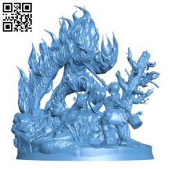Fire Elemental Diorama H000454 file stl free download 3D Model for CNC and 3d printer