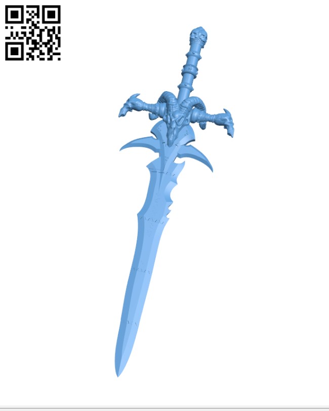 Frostmourne from Warcraft H000367 file stl free download 3D Model for CNC and 3d printer