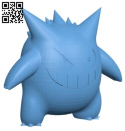 Gengar Pokemon H000278 file stl free download 3D Model for CNC and 3d printer