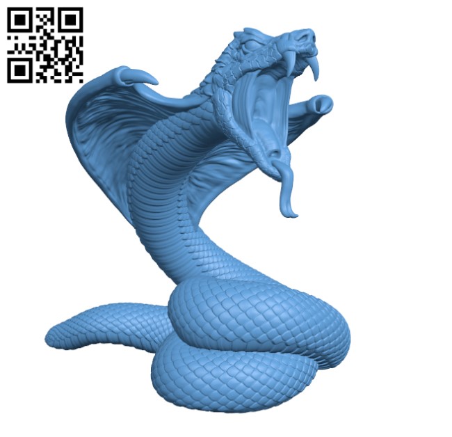 Animal figurines - Snake cobra, STKJ_0631. 3D stl model for CNC