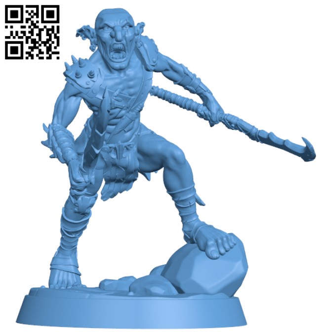 Goblin Fighter H000202 file stl free download 3D Model for CNC and 3d printer