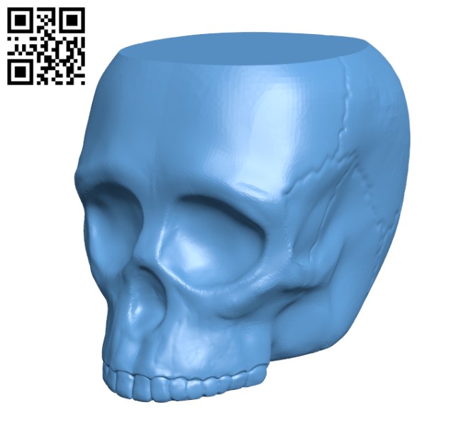 Grim Skull Vase H000265 file stl free download 3D Model for CNC and 3d printer