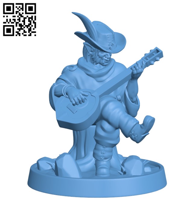 Halfling Bard H000234 file stl free download 3D Model for CNC and 3d printer