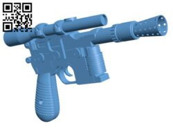 Han Solo Blaster H000326 file stl free download 3D Model for CNC and 3d printer
