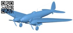 Heinkel He 111 – plane B009619 file stl free download 3D Model for CNC and 3d printer