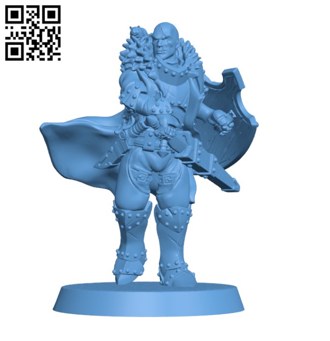 Human male fighter with attack hamster H000457 file stl free download 3D Model for CNC and 3d printer