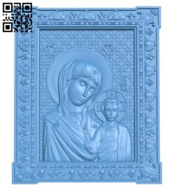 Icon Our Lady of Kazan A006564 download free stl files 3d model for CNC wood carving