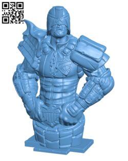 Judge Dredd bust H000406 file stl free download 3D Model for CNC and 3d printer