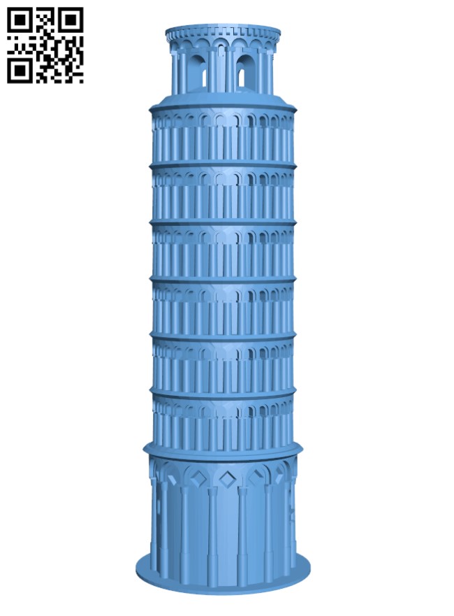 Leaning Tower of Pisa H000407 file stl free download 3D Model for CNC and 3d printer