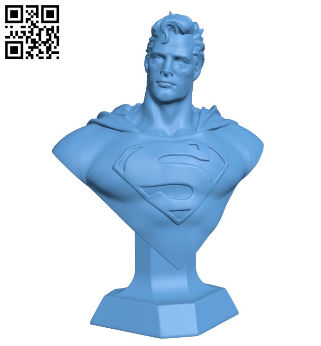 Man of Steel Bust H000237 file stl free download 3D Model for CNC and 3d printer