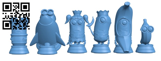 Minion Chess H000088 file stl free download 3D Model for CNC and 3d printer