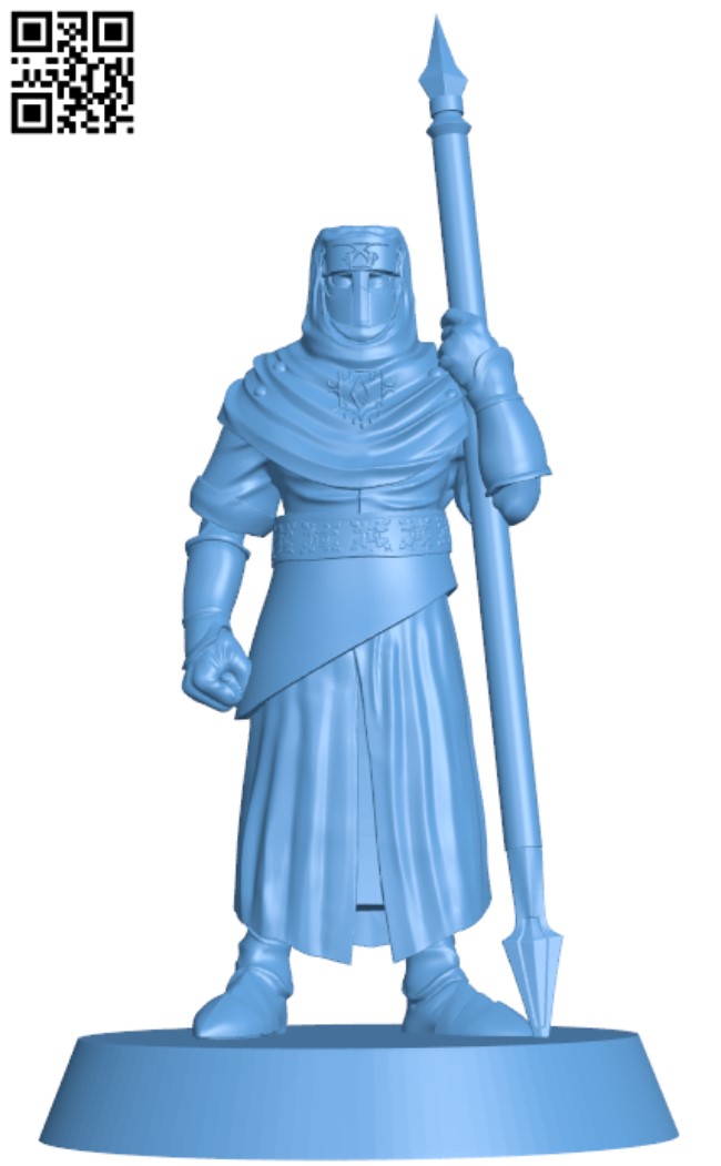 Night’s Cult soldier with spear pose H000014 file stl free download 3D Model for CNC and 3d printer