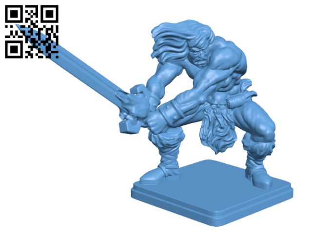 Oldhammer Barbarian H000286 file stl free download 3D Model for CNC and 3d printer