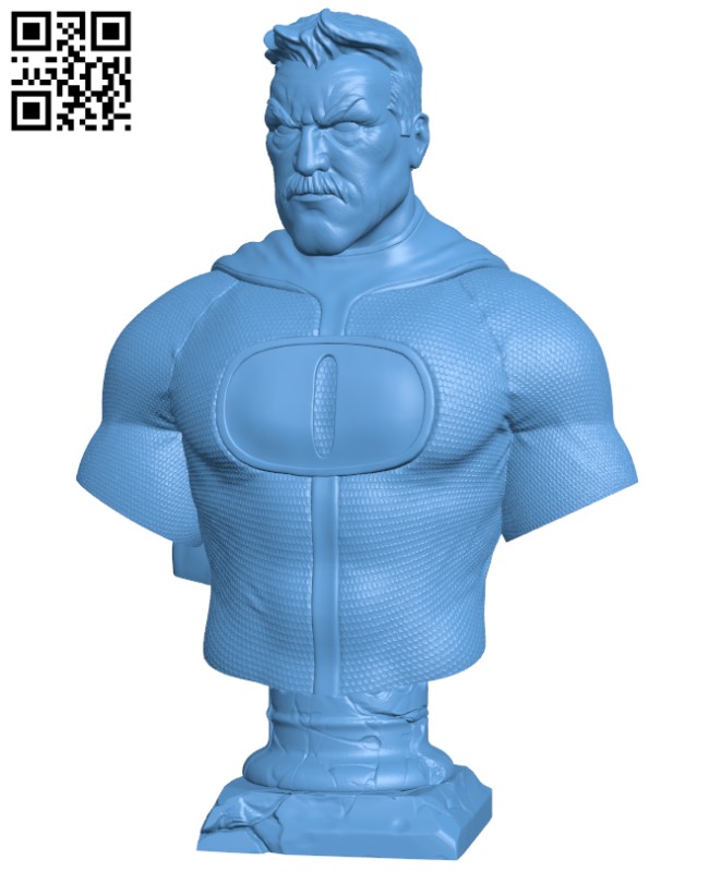 Omni-Man - Invincible Fanart Bust H000287 file stl free download 3D Model for CNC and 3d printer