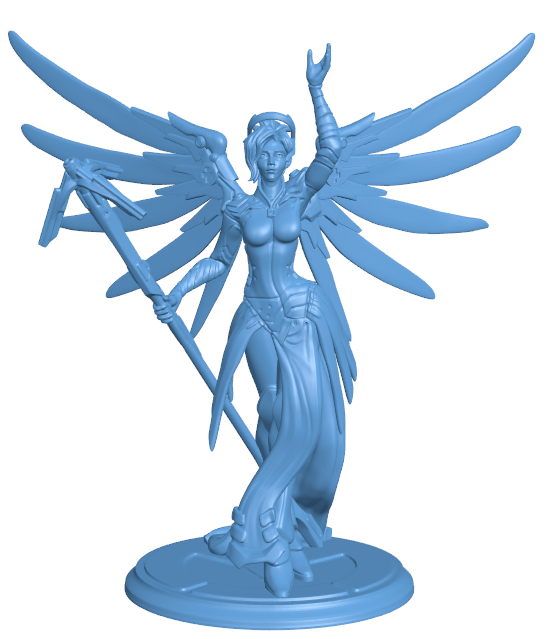Overwatch -Mercy H000183 file stl free download 3D Model for CNC and 3d printer