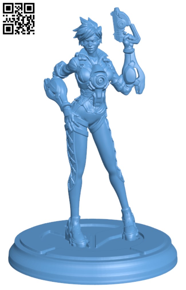 Overwatch - Tracer Full Figure H000182 file stl free download 3D Model for CNC and 3d printer