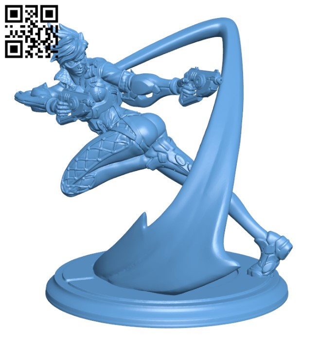 Overwatch - Tracer H000376 file stl free download 3D Model for CNC and 3d printer