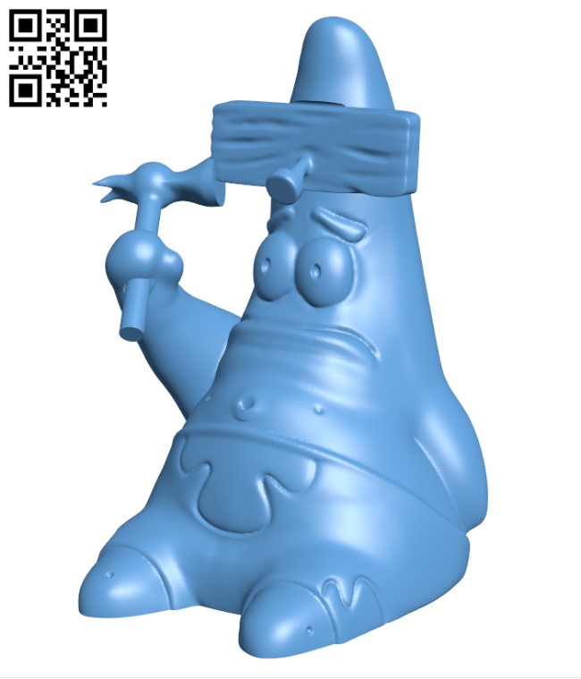 Patrick with the hammer H000483 file stl free download 3D Model for CNC and 3d printer