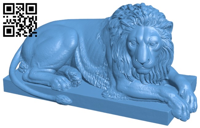 Recumbent Lion H000126 file stl free download 3D Model for CNC and 3d printer