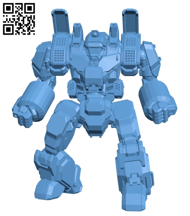 Robot CRD-3K Crusader for Battletech H000414 file stl free download 3D Model for CNC and 3d printer