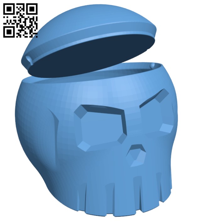Skull Box with Cranial Lid H000355 file stl free download 3D Model for CNC and 3d printer