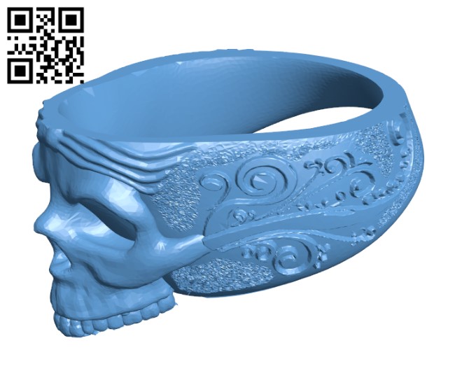 Skull Ring H000418 file stl free download 3D Model for CNC and 3d printer