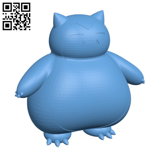 Snorlax Pokemon H000397 file stl free download 3D Model for CNC and 3d printer